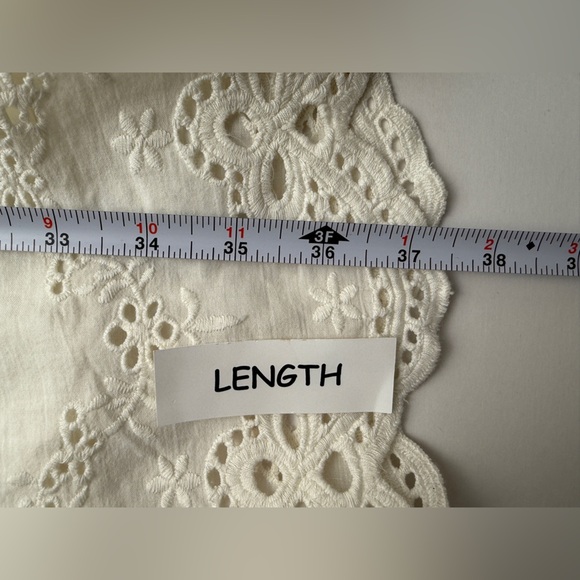 SUNDANCE Imperial Eyelet Dress Ivory Lace Shift Dress 100% Cotton Size XL BOHO - Picture 14 of 14